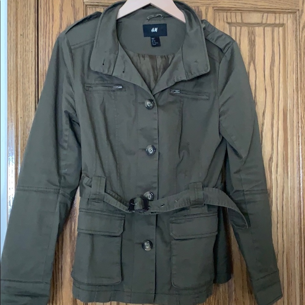 H&M military/safari belted jacket